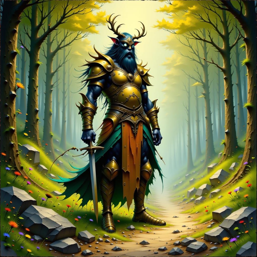 Freyr, Norse God of Fertility in Lush Forest