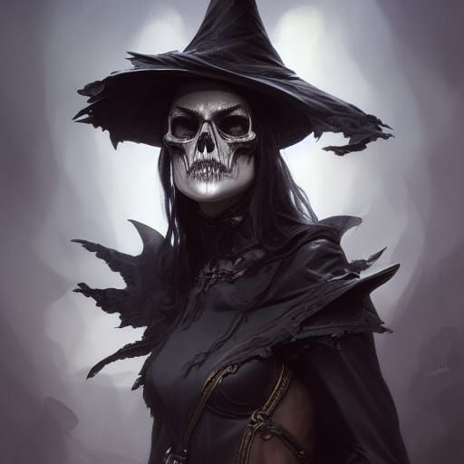 Darkling Elder Rogue Portrait in Art Nouveau Style