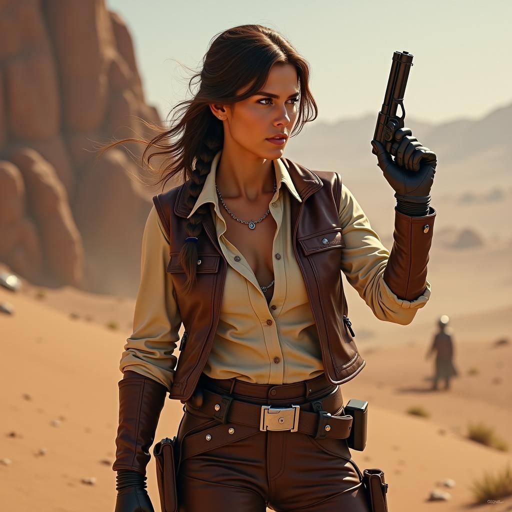 Star Wars character. A female pilot,  gunslinger, outlaw, sm...