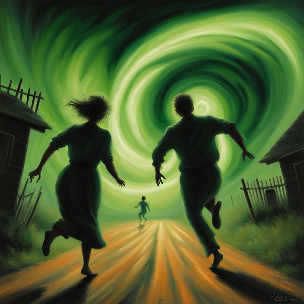 Halloween Escape: Twister and Evil Spirits Painting