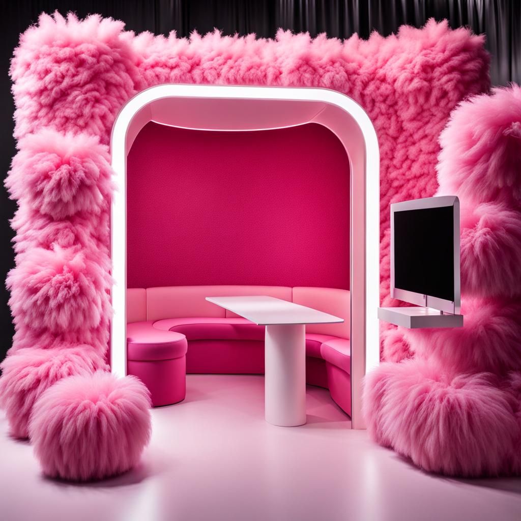 Soft Pink Fluffy Exhibition Booth Design