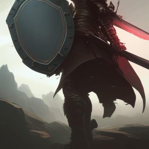 Bladed Shield in Dark Fantasy Style