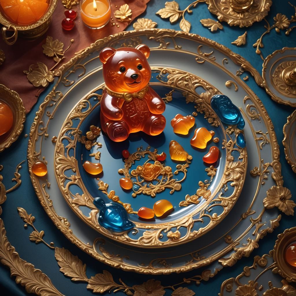 Gummy Bear in Hyper-Realistic Magical Realism Style