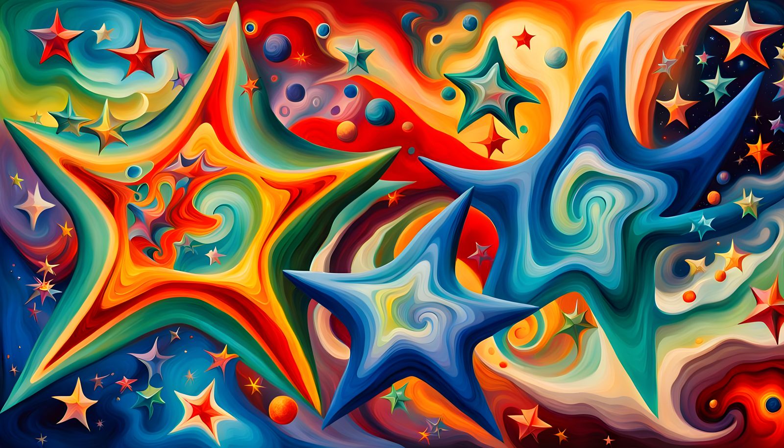 Swirling Stars Formed from Magnetic Maelstroms: Impasto Styl...