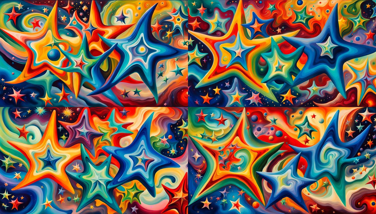 Celestial Star Cluster Formation as Impasto Oil Painting