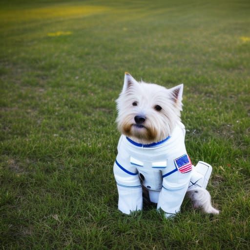 Westie Dog Astronaut in Space Suit
