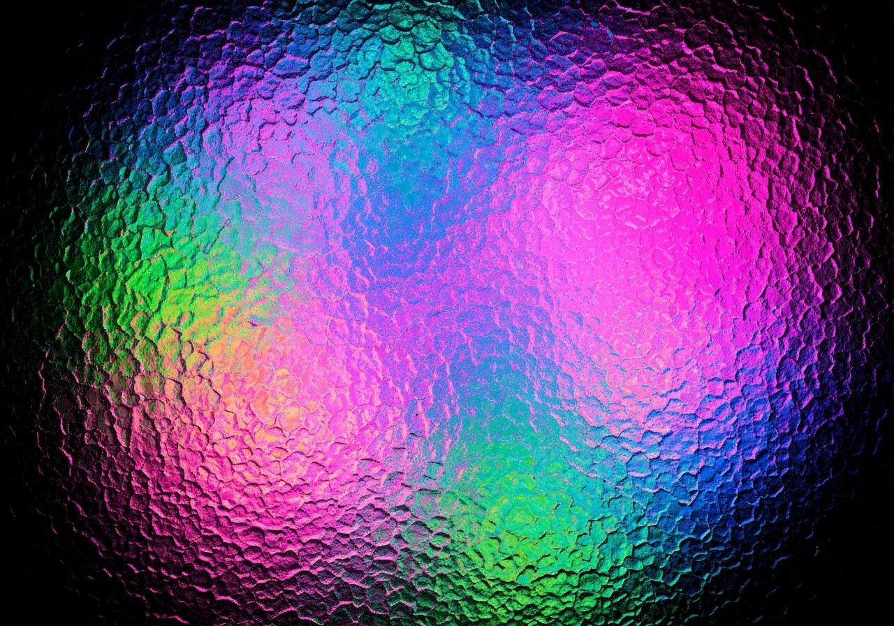 Iridescent Colors Swirling on Cracked Surface