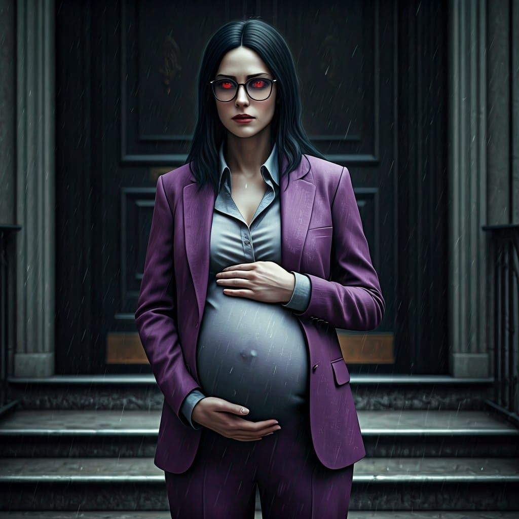 Hyperrealistic Portrait: Nyarlathotep as Vulnerable Pregnant...