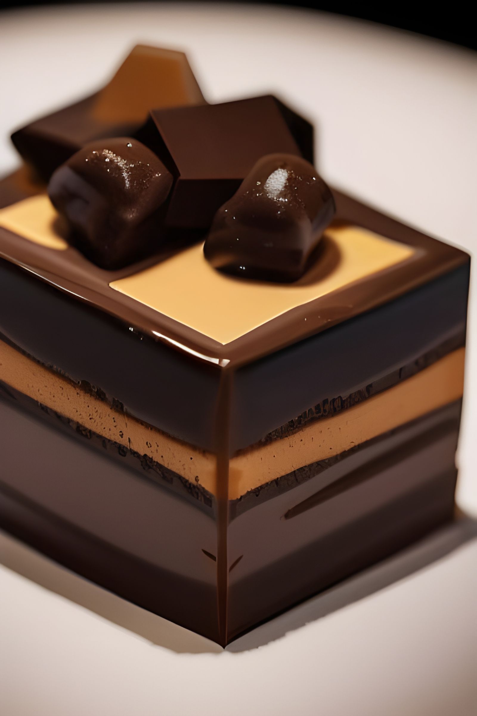 Intricate Chocolate Dessert, Michelin Star Food Photography