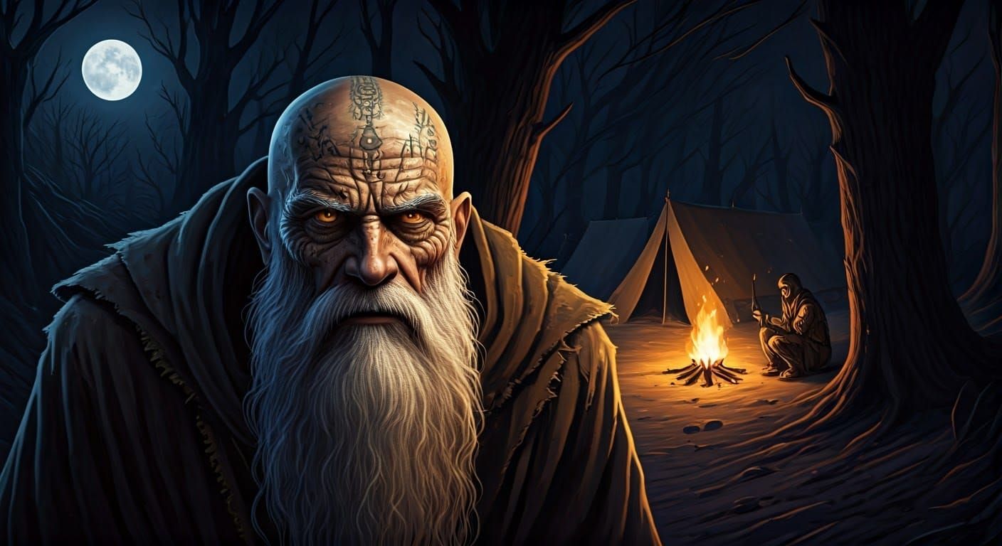 Mysterious Prophet Emerges in Moonlit Camp