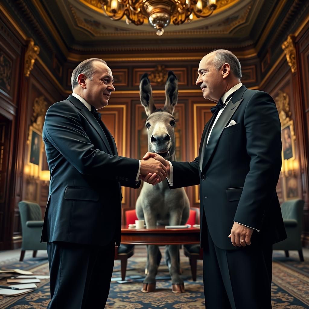 Formal Handshake with Shrek's Donkey