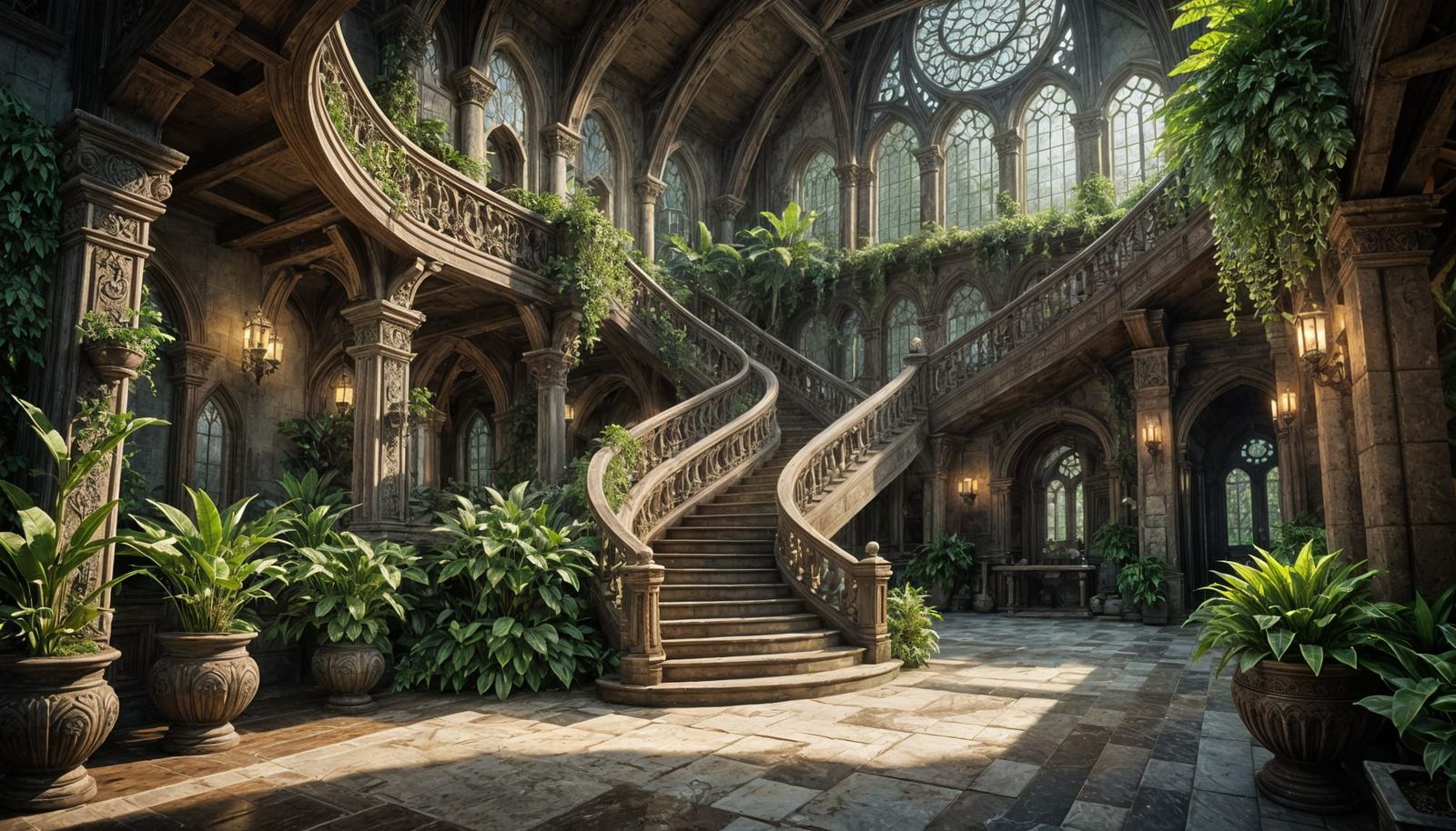 Elven Mansion Great Hall with Grand Staircase