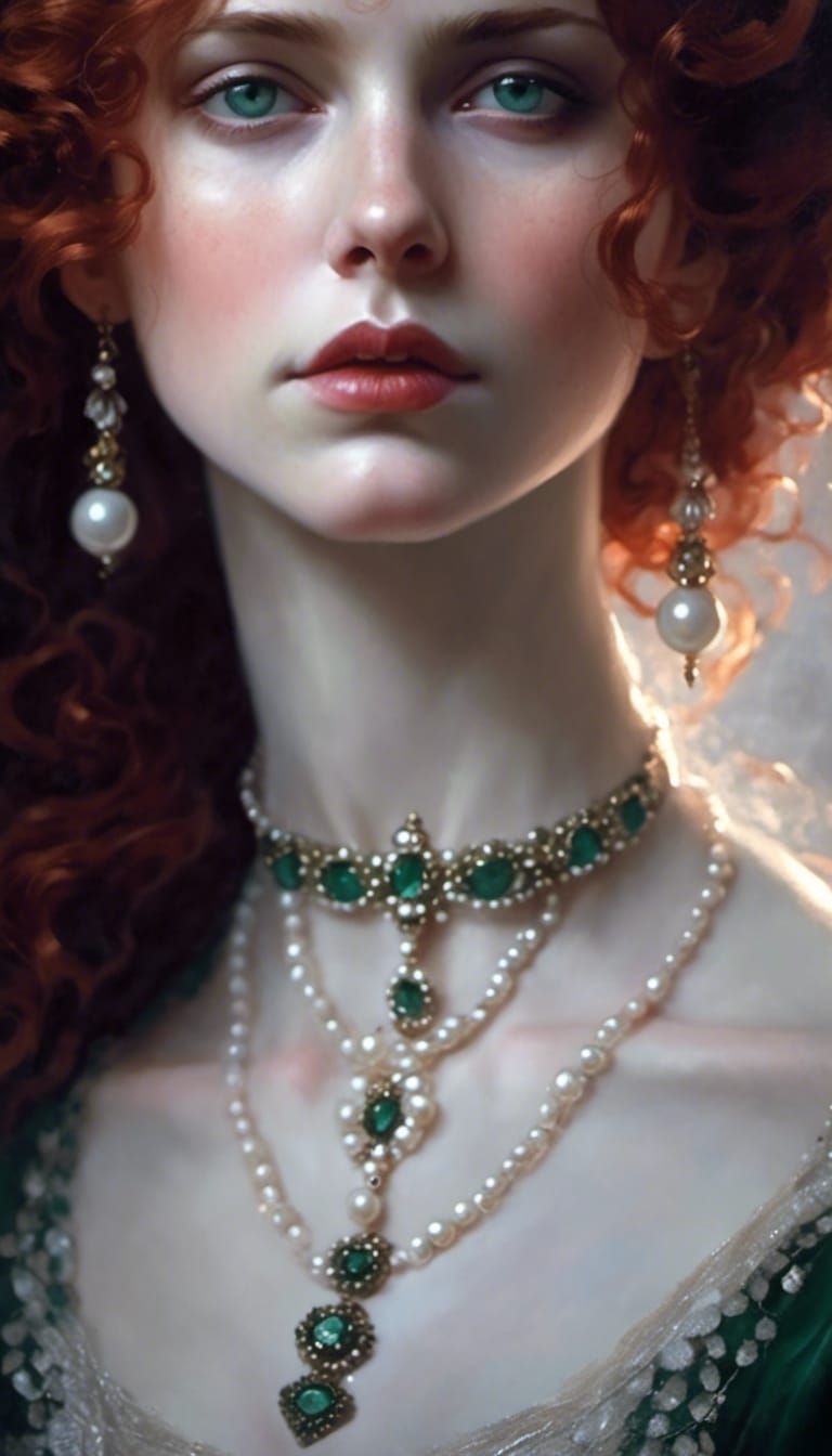 Elena the Vampiress in Pre-Raphaelite Style