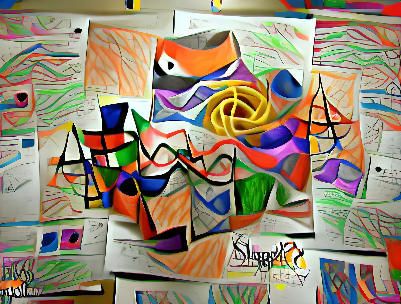 Vibrant Abstract Art with Colorful Shapes