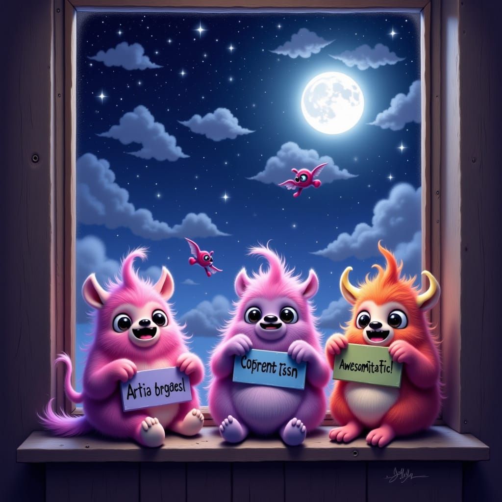 Pastel Monsters Declare AwesomeTastic Night in Fantasy Art