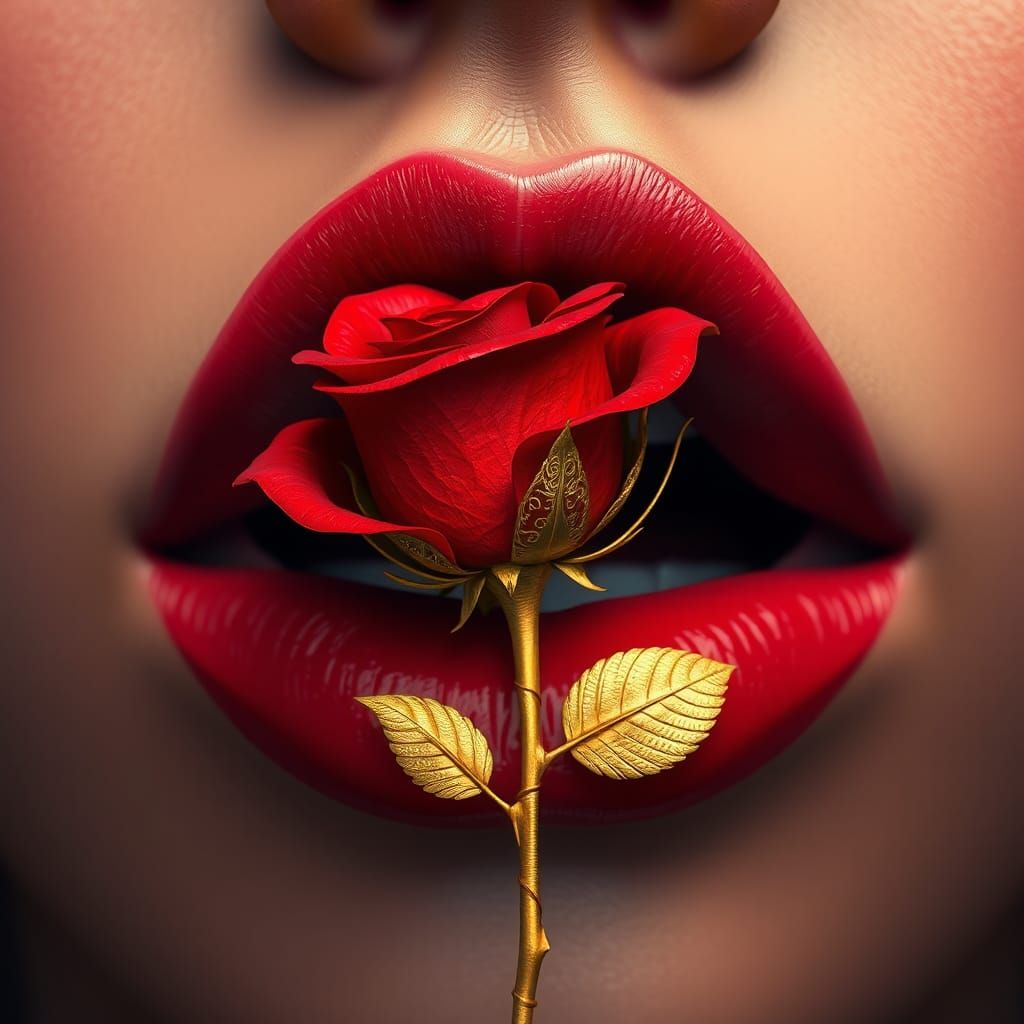 Red Rose Whisper: Fantasy Art in 8k Resolution