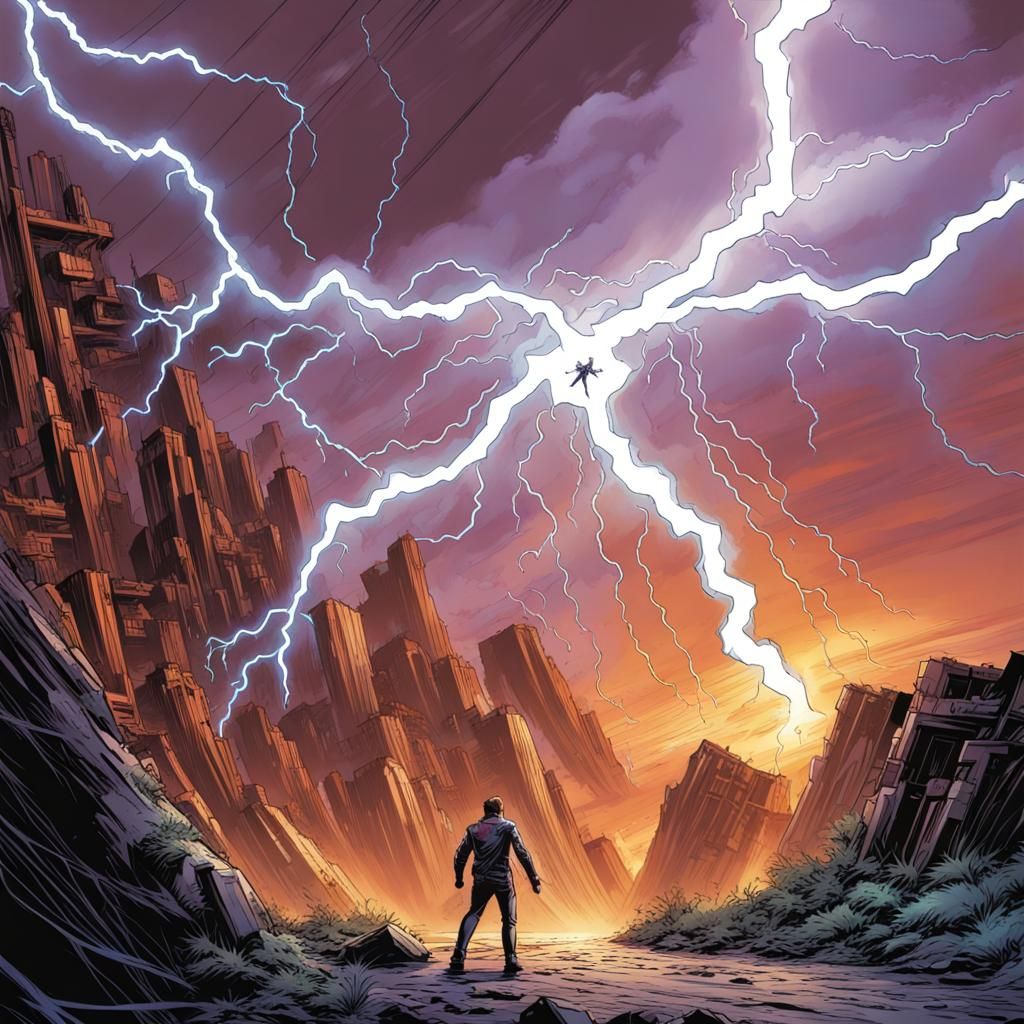 Dynamic Lightning in Comic Book Style