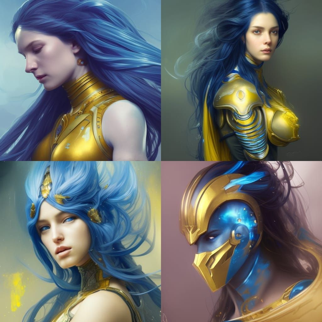 Armored Woman Portrait in Dynamic Lighting