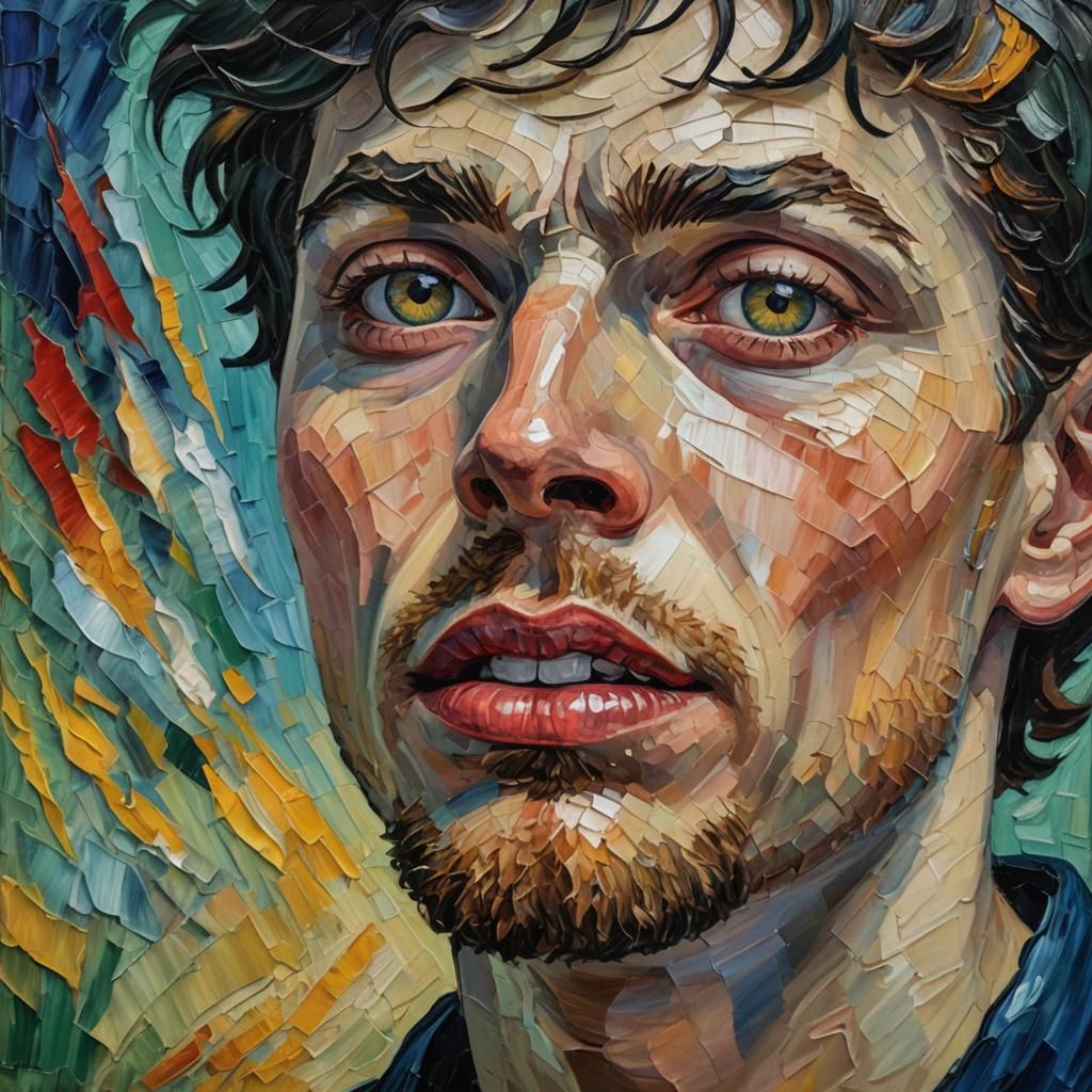 Vampire's Kiss: An Expressionist Oil Painting