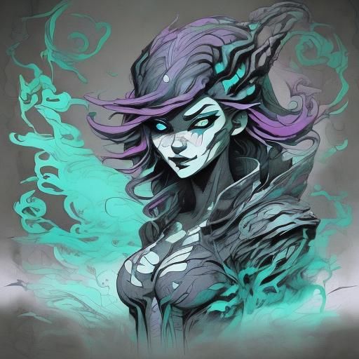 Epic Cyberpunk Design with Watercolor Ink Effects