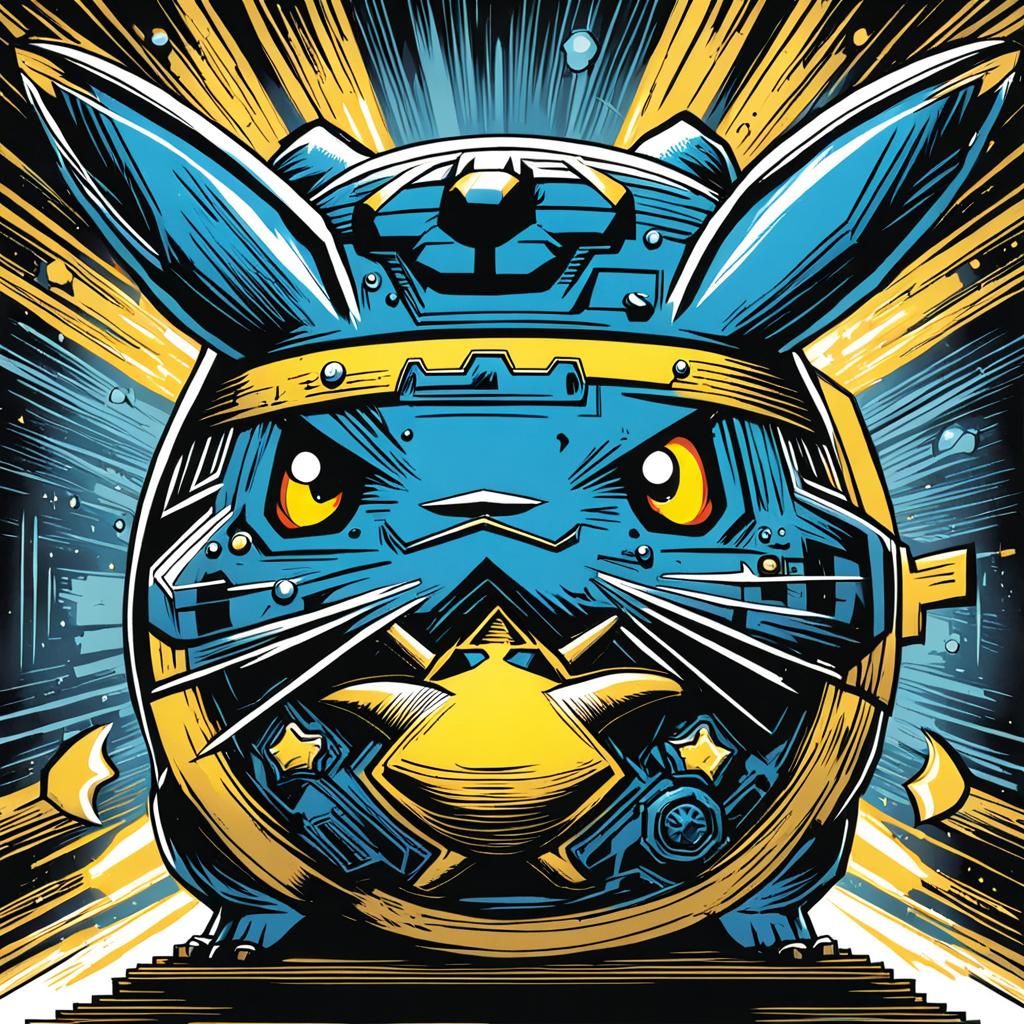 Pikachu in Comic Book Art Style