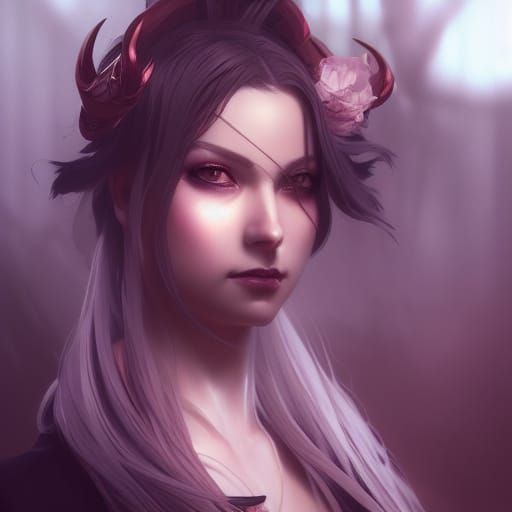 Gorgeous Anime Belphegor Portrait in Art Nouveau Style