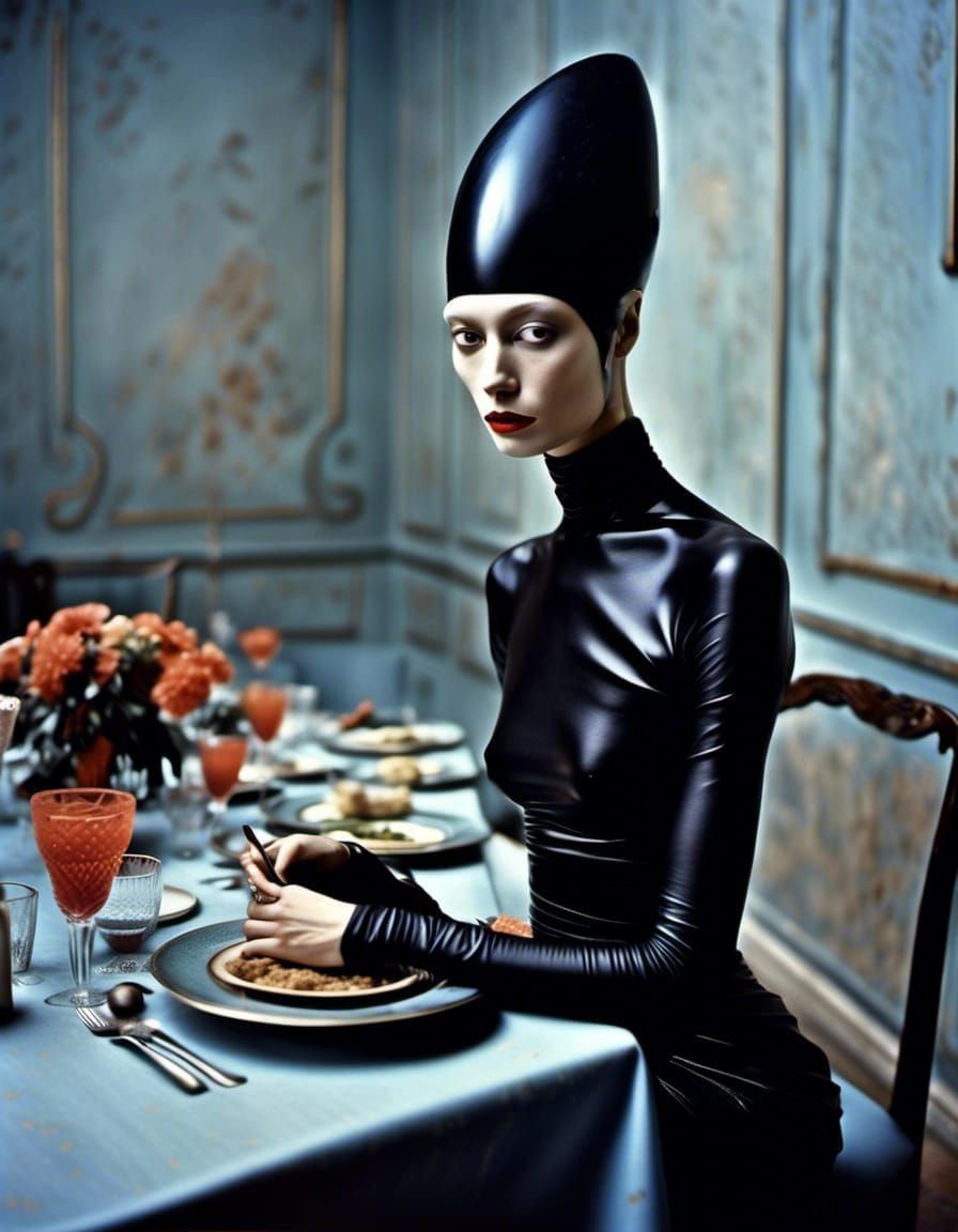 Polychromatic Alien Portrait in Hyperrealistic Style