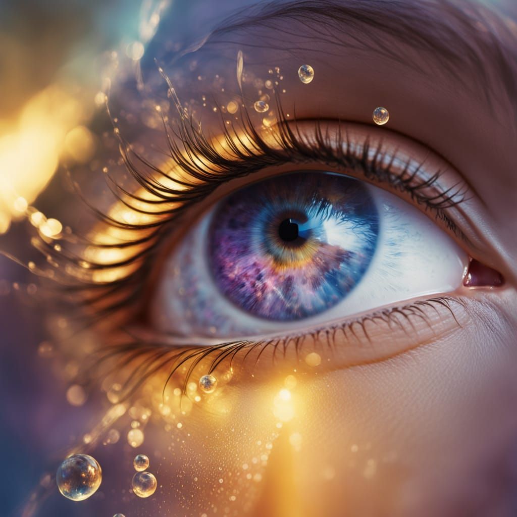 Sunrise Within Eye Double Exposure Digital Painting