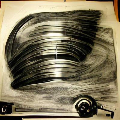 Abstract Vinyl Record Spinning on Turntable