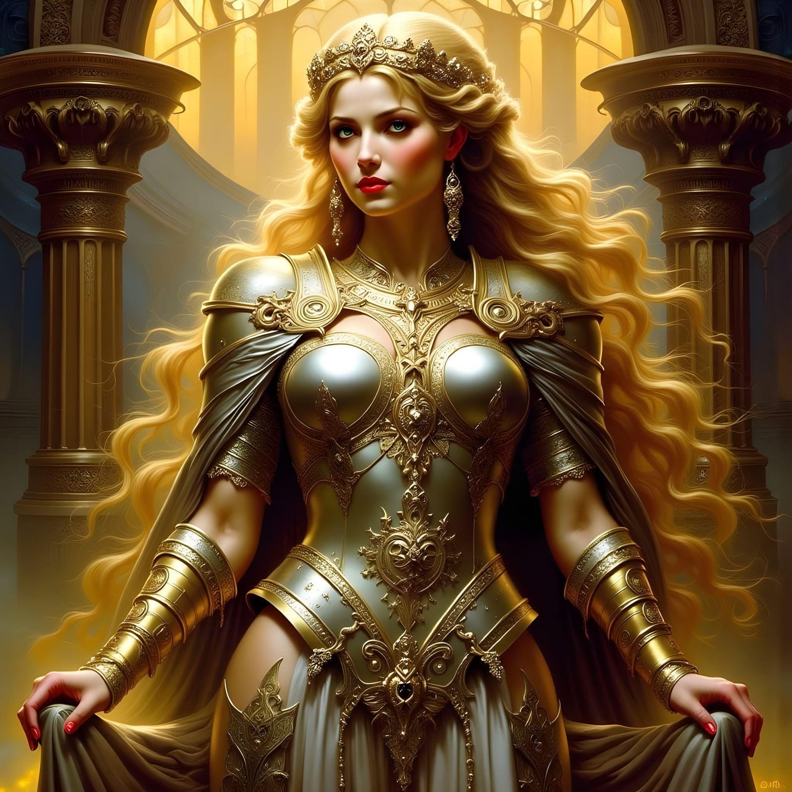 Blonde Valkyrie in Valhalla with Pino Flux Elements