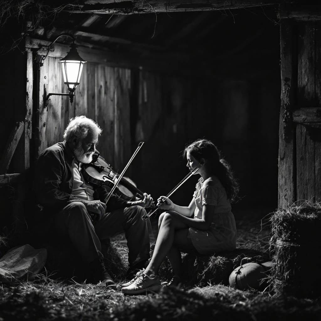 Grandfather and Granddaughter Share a Moment of Musical Harm...