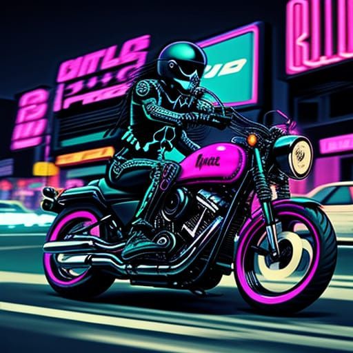 Skeletons riding motorcycles