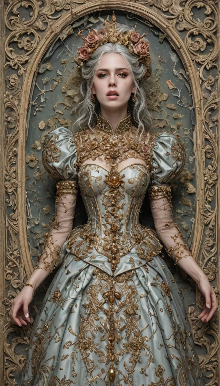 Emo-Goth Tarot Card with Intricate Filigree