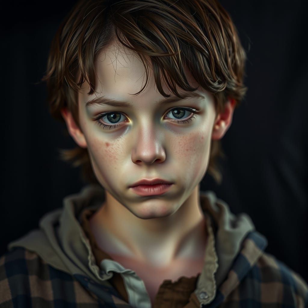 Medieval Portrait of a Shy Servant Boy