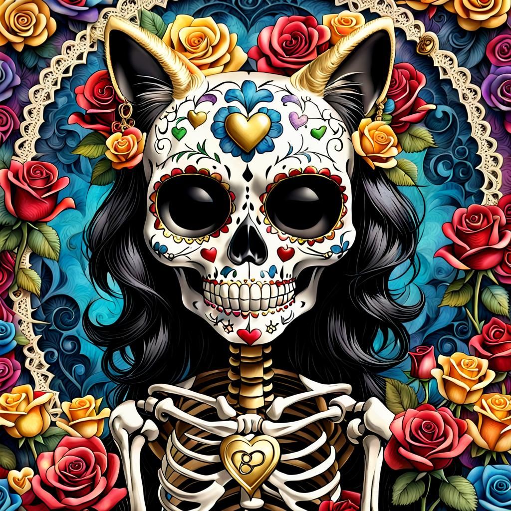 Felix the Cat Sugar Skull Comic Art