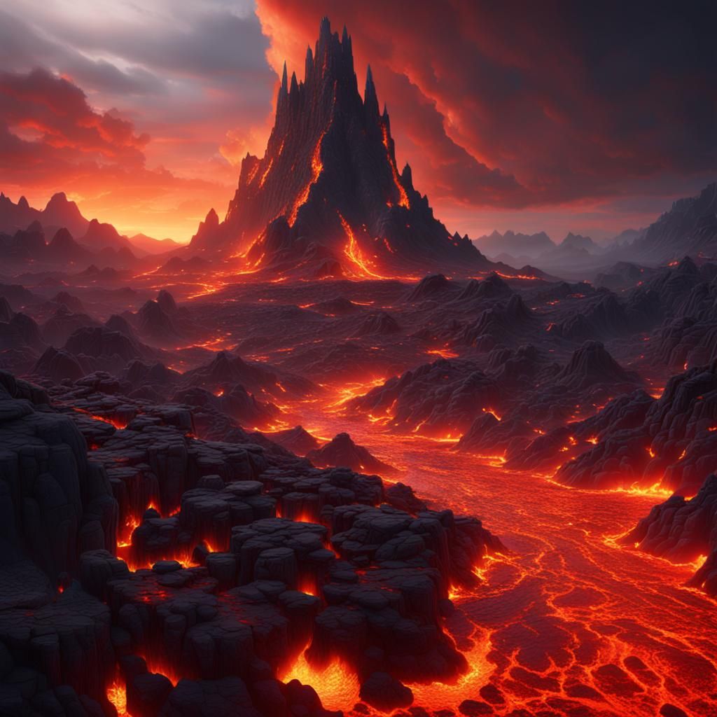 Lava Landscape Matte Painting in Unreal Engine