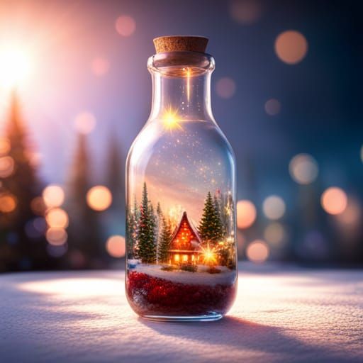 Christmas World in a Bottle: Colorful Bokeh