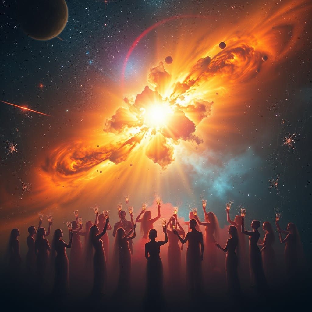 Celestial Harmony in Vibrant Cosmic Celebration