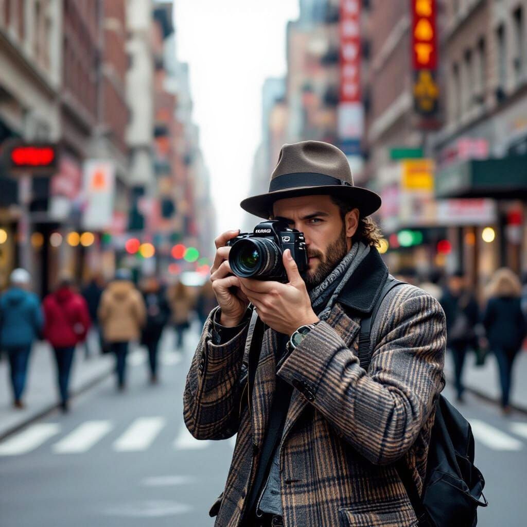 Photographer Captures Candid Moments in Bustling City Street