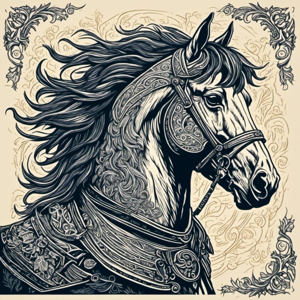 Pegasus Knight Portrait in Screen Print Style