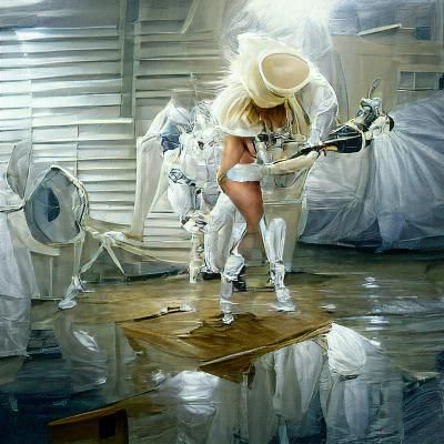 Lady Gaga Bad Romance: Oil Painting by Gurney