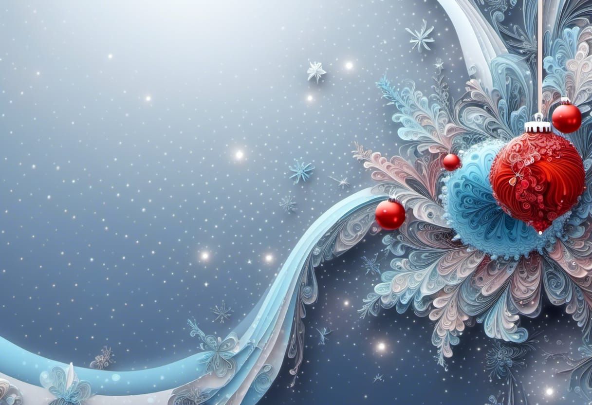 Sparkling Abstract Christmas Ornament with 3D Shading