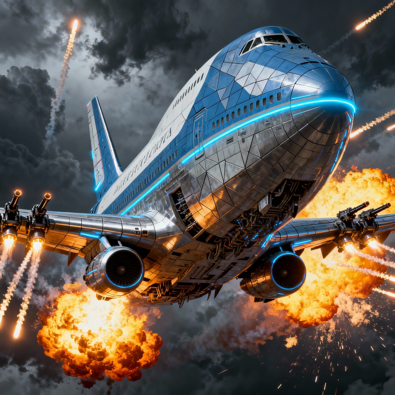 Air Force One Fires Machine Guns in Dramatic Bow