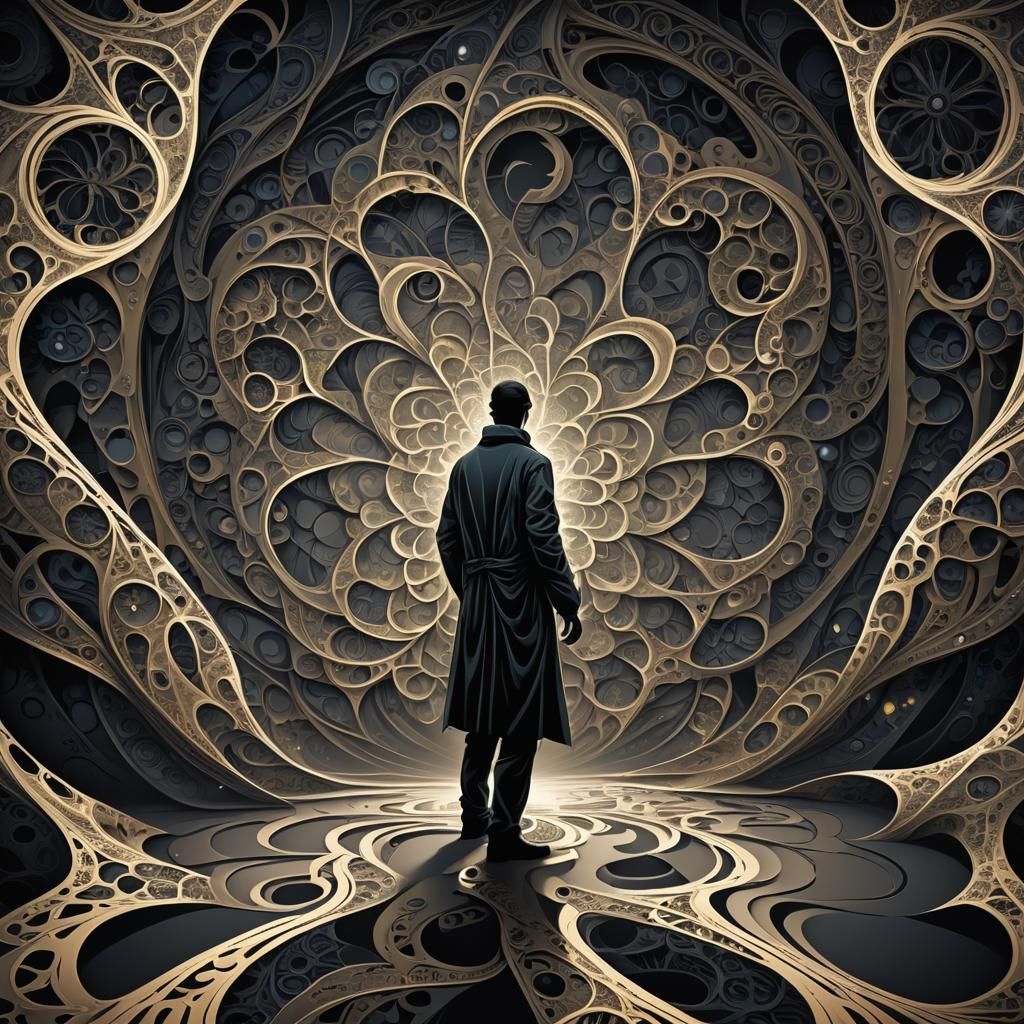 Fractured Emotions: Abstract Vector Fractal in Digital Art