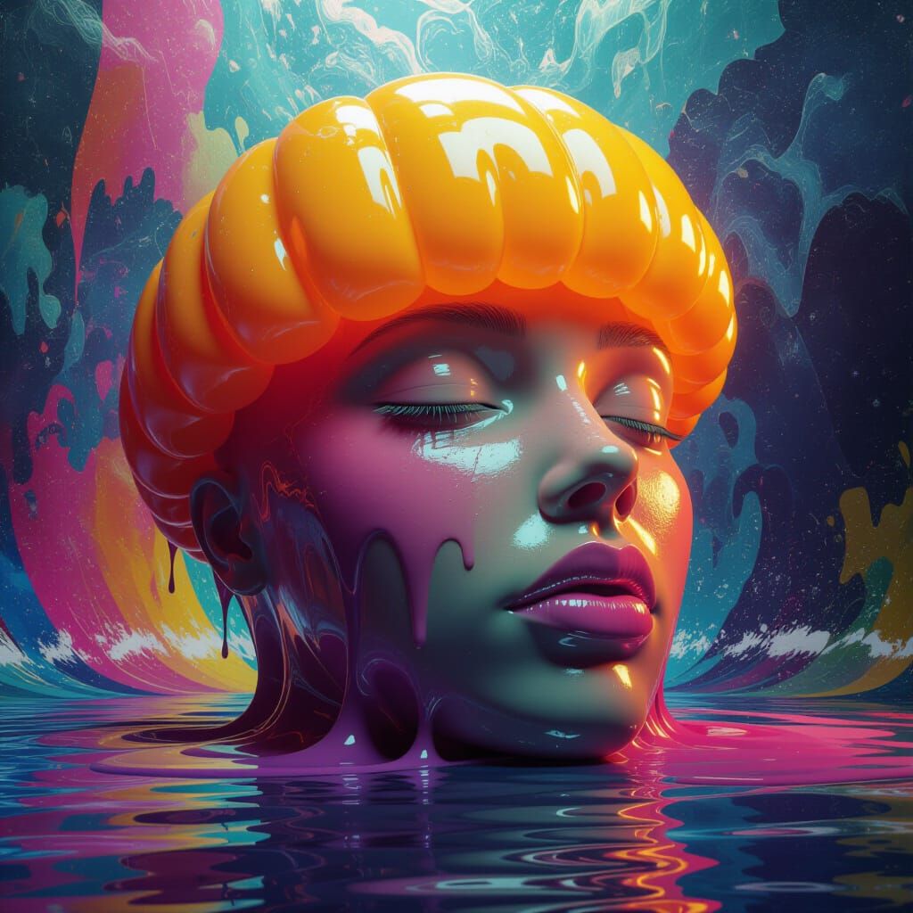 Surreal Concept Art Photo of Giant Head Jelly Roll