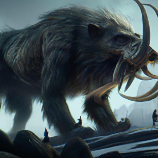 Detailed Sabertooth Painting in Fantasy Style