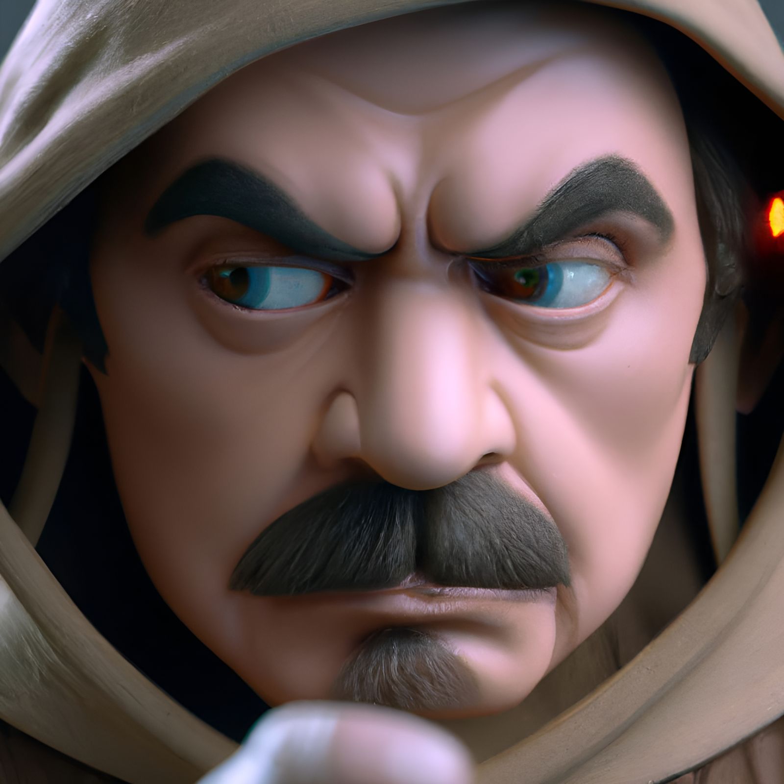 Hyperrealistic Mario as Jedi Knight in 4K CGI
