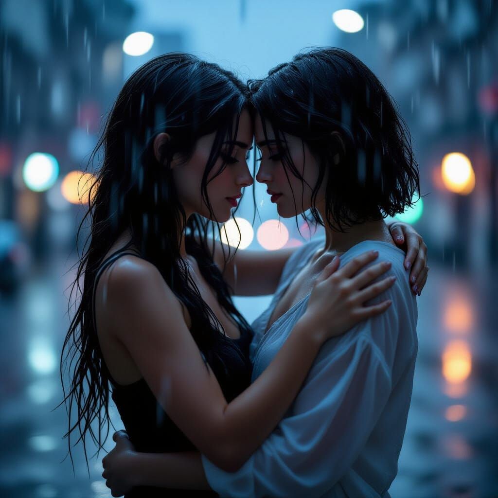 Emotional Embrace in Heavy Rain, Cinematic Style