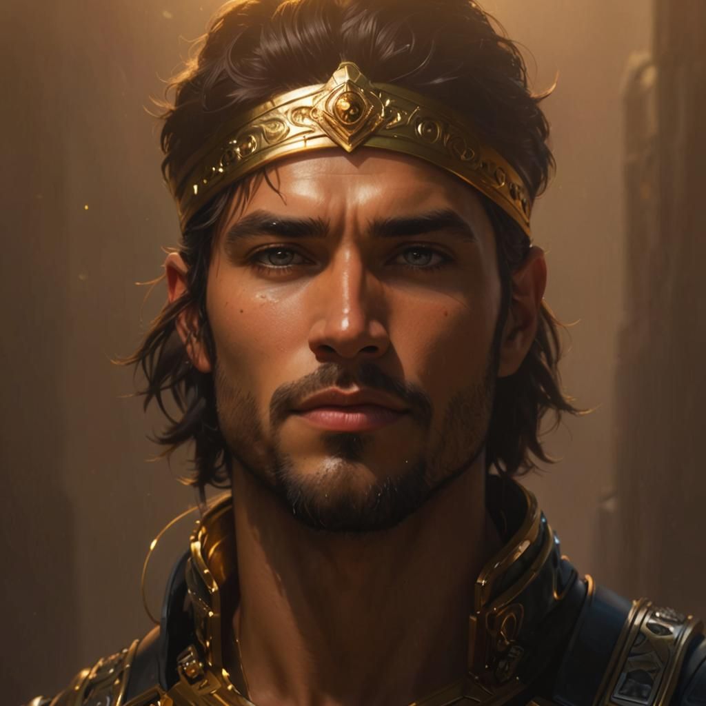 Epic Sci-Fi Space Ranger in Golden Armor