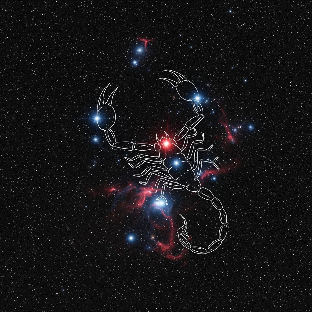 Scorpius Constellation in Detailed Night Sky Photograph